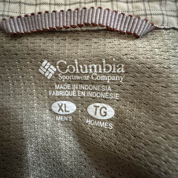 Columbia Men's Casual Button Shirt Short Sleeve Tan Plaid Size XL - Picture 3 of 4